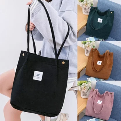 CARRIER LADY Corduroy Shoulder Cotton Cloth Totes Bags