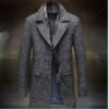 Men Casual Woolen Coat With Scarf