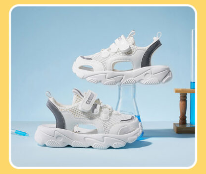 Fashion Single Shoes Children Sandals Boys Beach Toe Cap Sneakers - Image 4